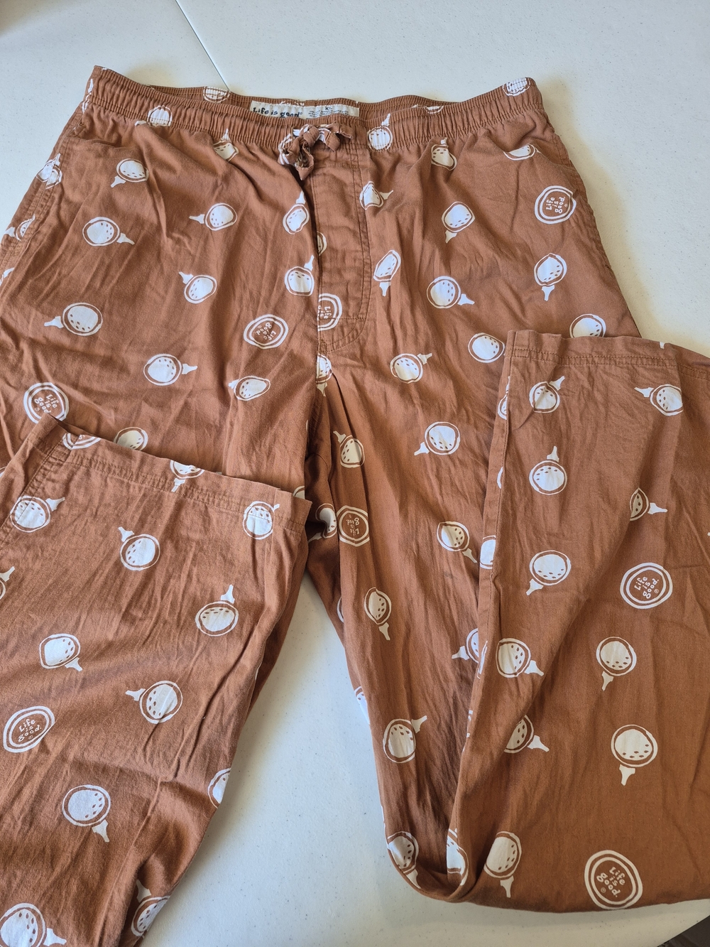 Life Is Good Burnt Orange Golf Printed Men's Lounge Pants 4777